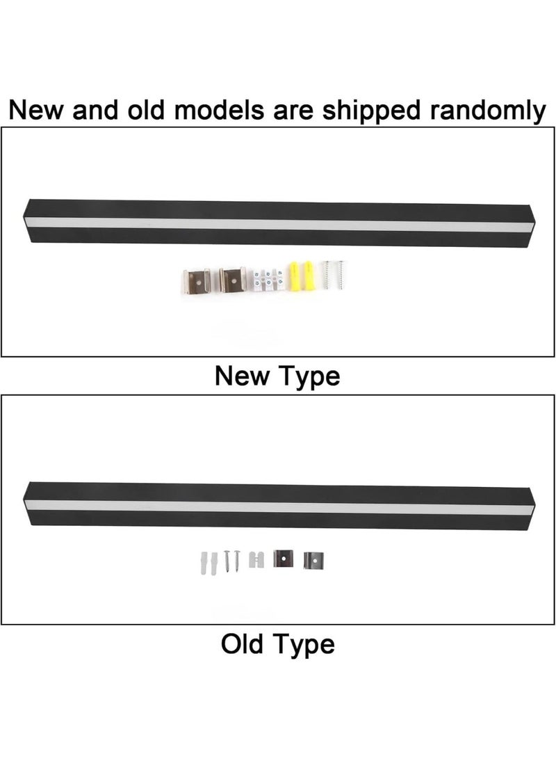 المفتاحة مصباح جداري LED خارجي عصري بطول 100 سم، أبيض دافئ 3000 كلفن، مقاوم للماء بمعيار IP43، مصنوع من الألومنيوم الأسود، شريط طويل، مناسب للحدائق والشرفات والمداخل والجدران الخلفية - Image 4